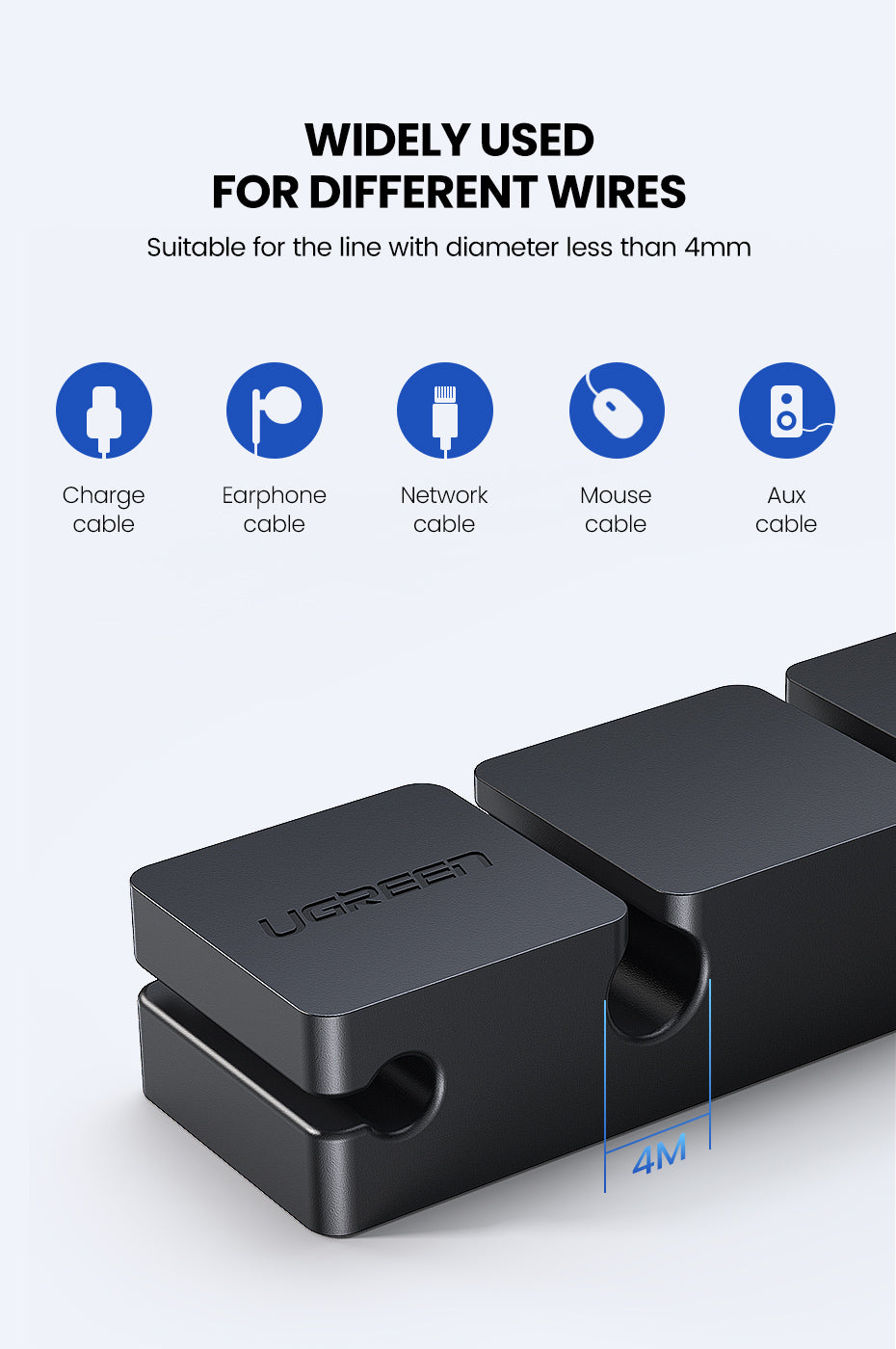 UGREEN 3+1 Silicone Cable Holder Clips