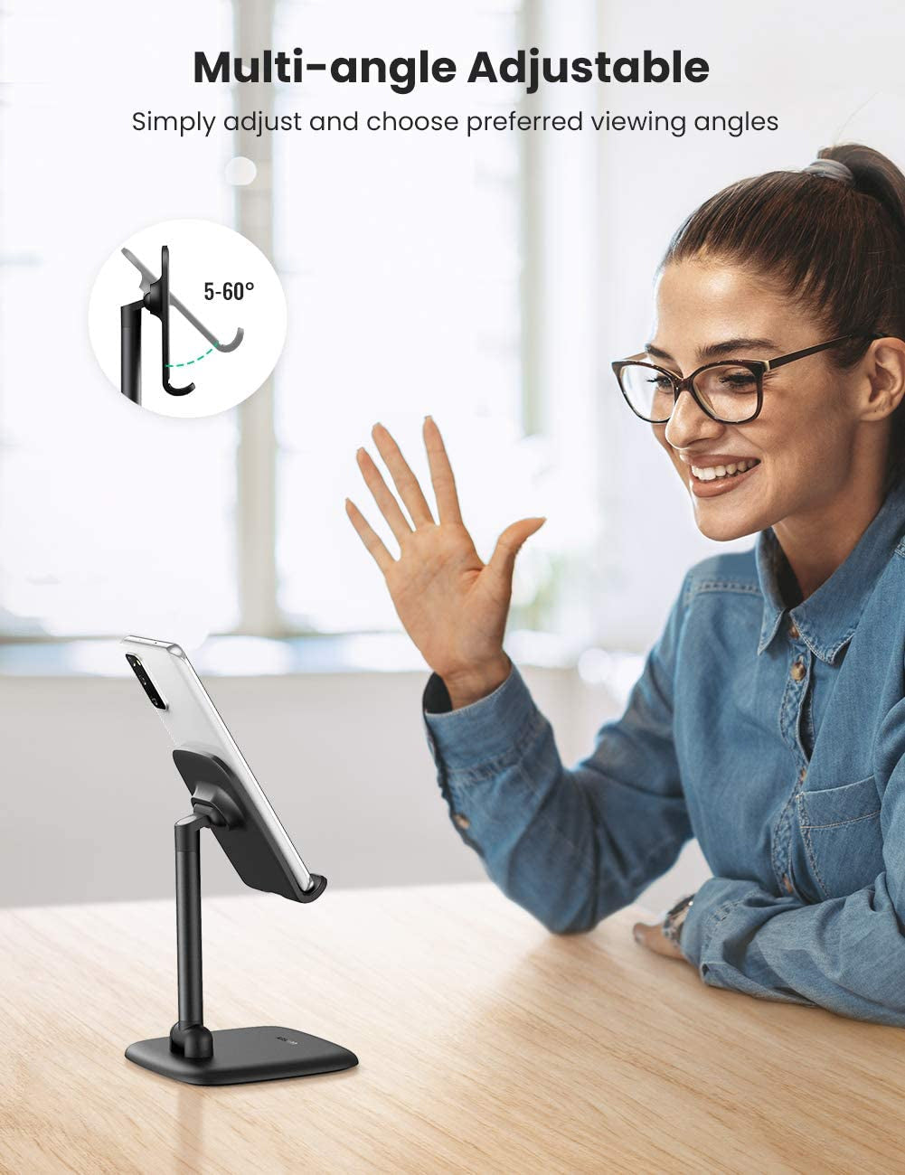 UGREEN Adjustable Desk Phone Stand Holder