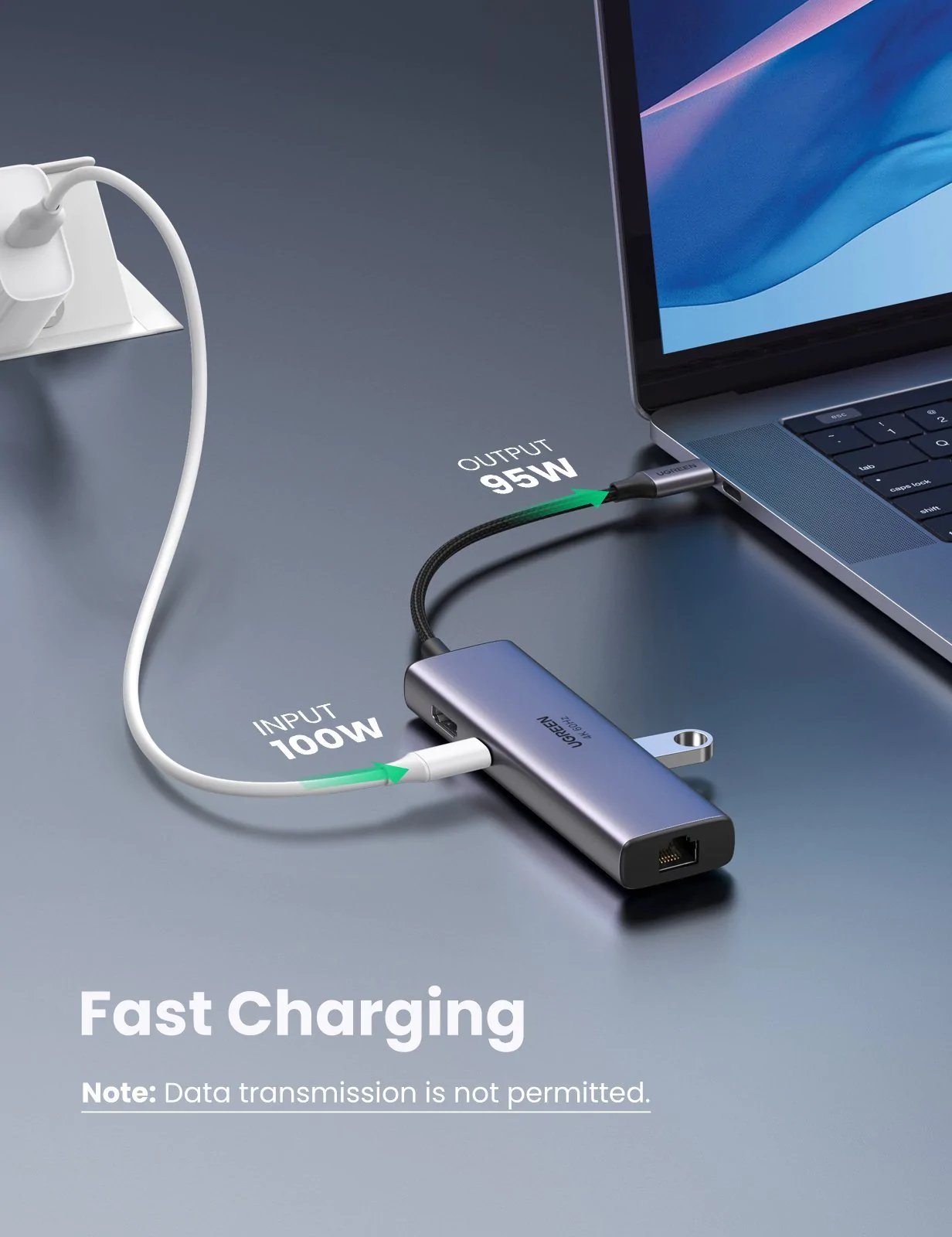 UGREEN USB-C Multifunction USB to HDMI Multiport Adapter with Ethernet Interface 7-in-1 USB Hub for Laptop