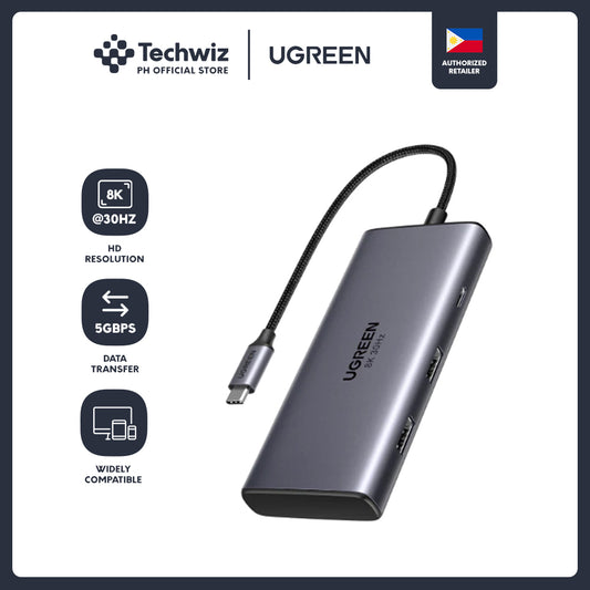 UGREEN 6 in 1 USB C to Dual HDMI | 2 USB 3.0 | 1 USB C 5Gbps | 100W USB C PD HUB - PH