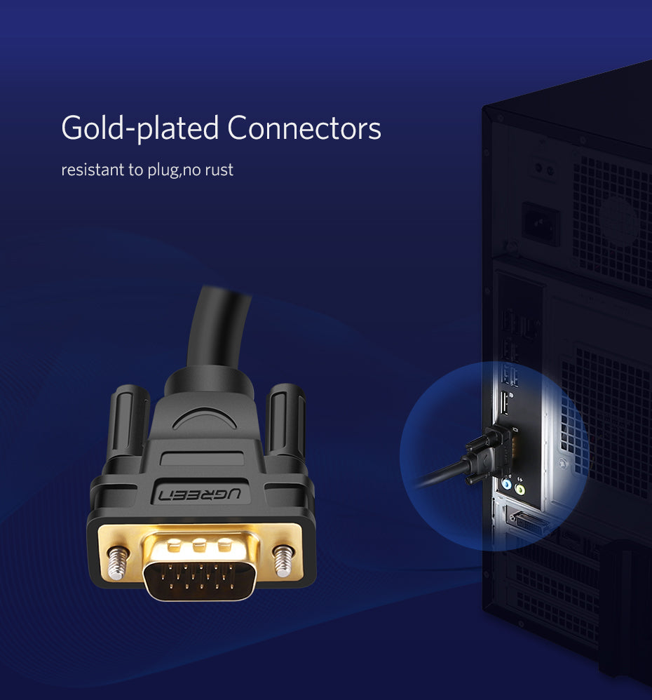 UGREEN 1080P VGA Male to VGA Male Video Cable for HD TV PC