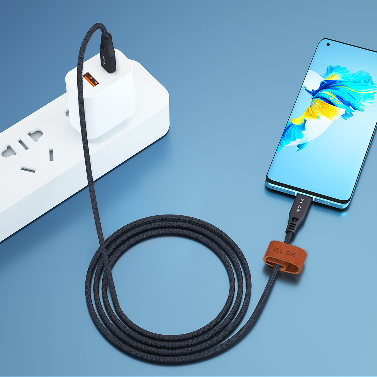 ZLOS 60W USB-C to USB-C Data Cable Nylon Braided PD 3.0 Fast Charging Cable 1M - PH