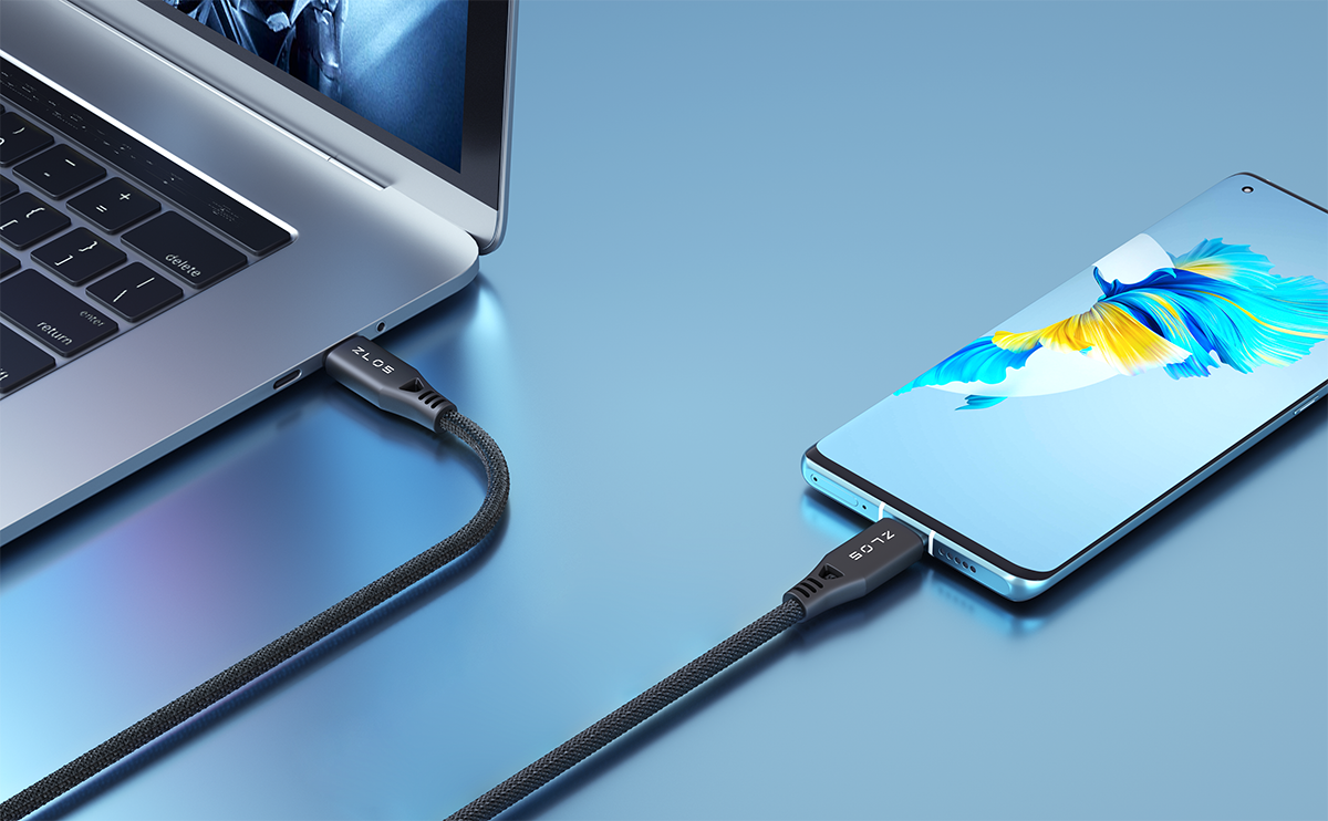 ZLOS 60W USB-C to USB-C Data Cable Nylon Braided PD 3.0 Fast Charging Cable 1M - PH