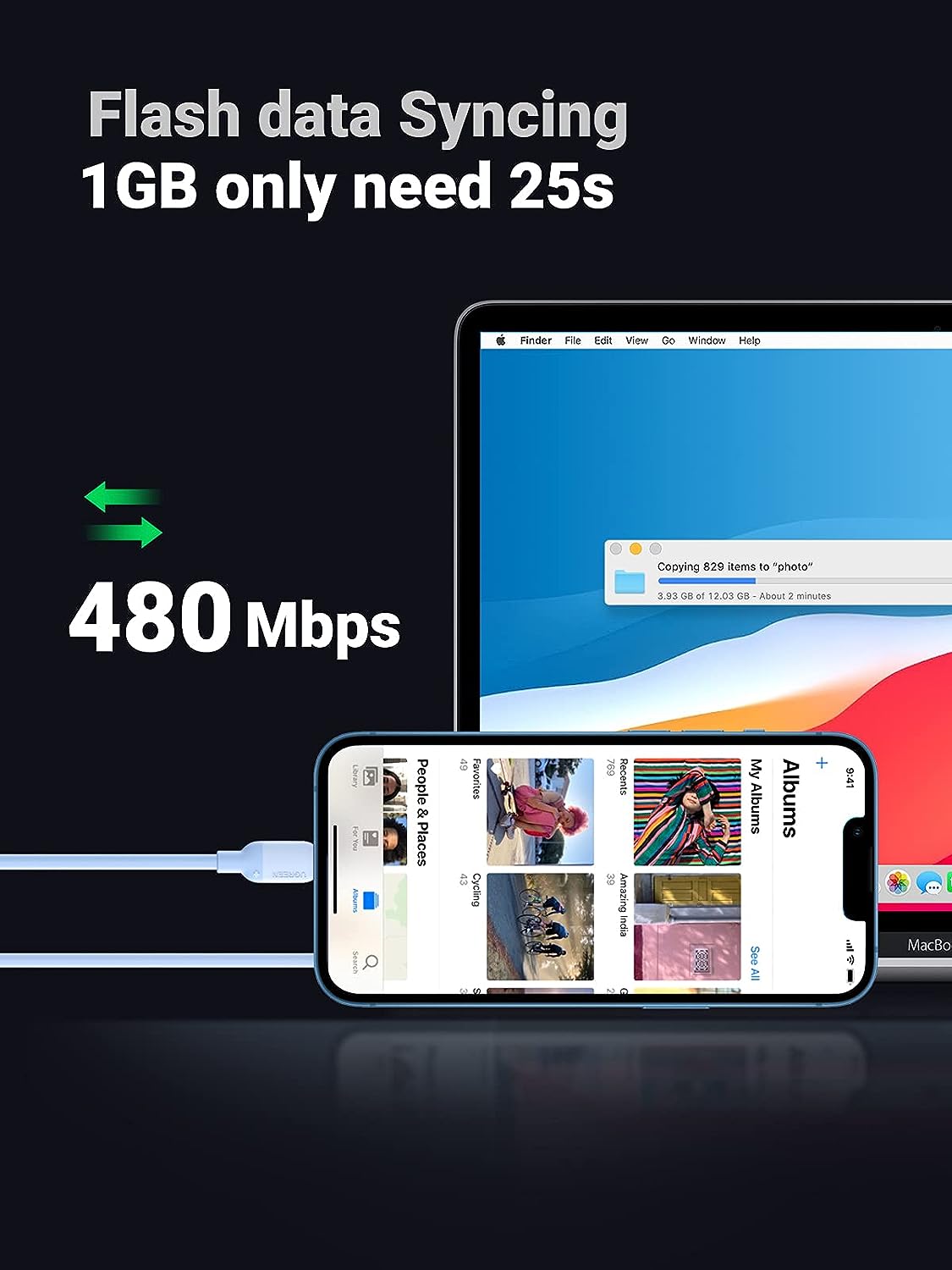 UGREEN USB-C to Lightning Silicone Cable