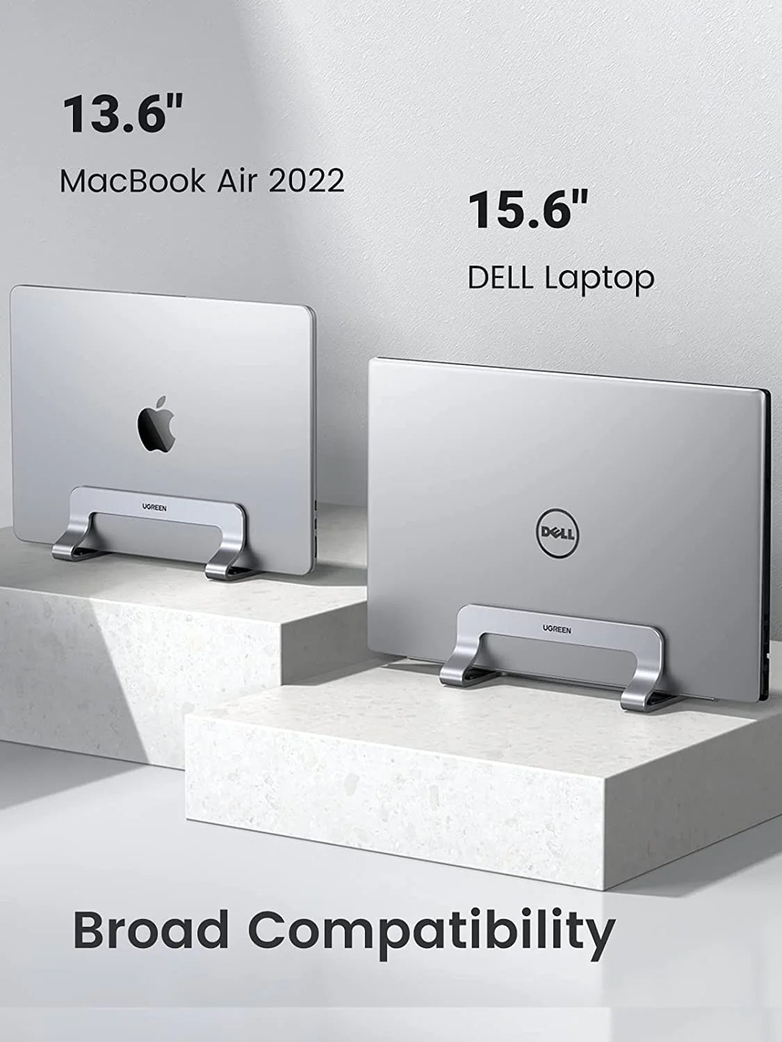 UGREEN Aluminum Alloy Vertical Laptop Stand with Flexible Width