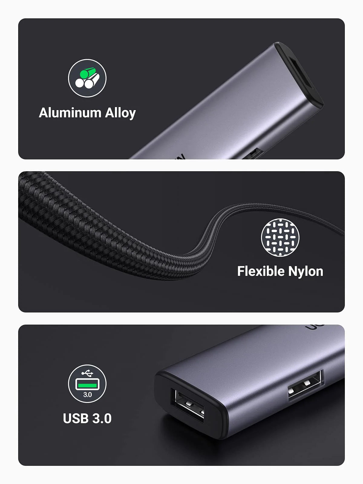 UGREEN USB C to 4 Port USB 3.0 Hub