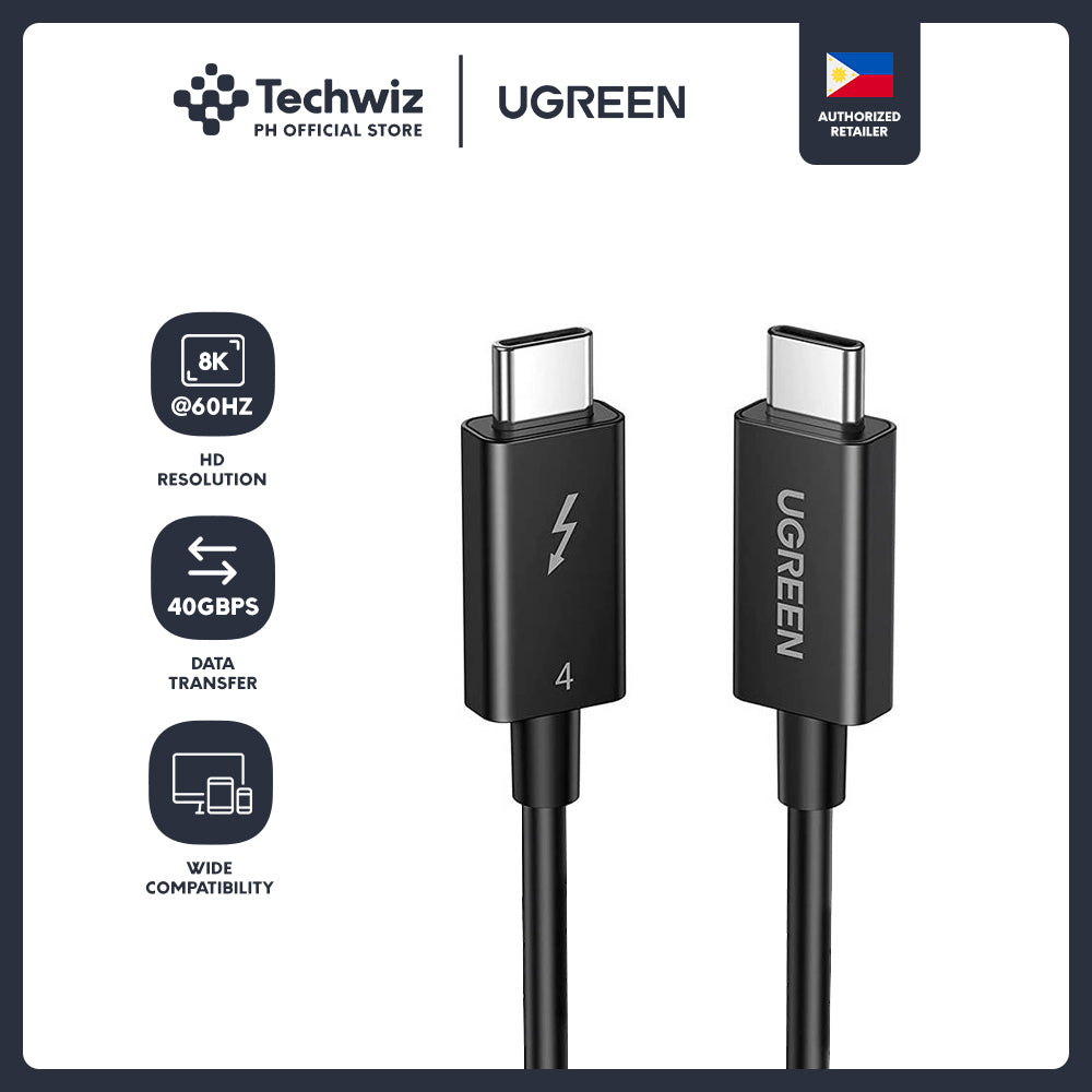 UGREEN USB-C to USB-C Thunderbolt 4 Cable 0.8m