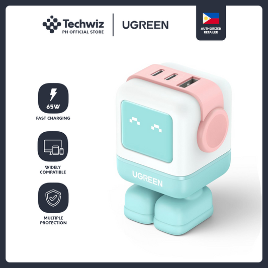 UGREEN Nexode RG 65W 3-Port GaN Fast Charger Pink Blue- PH