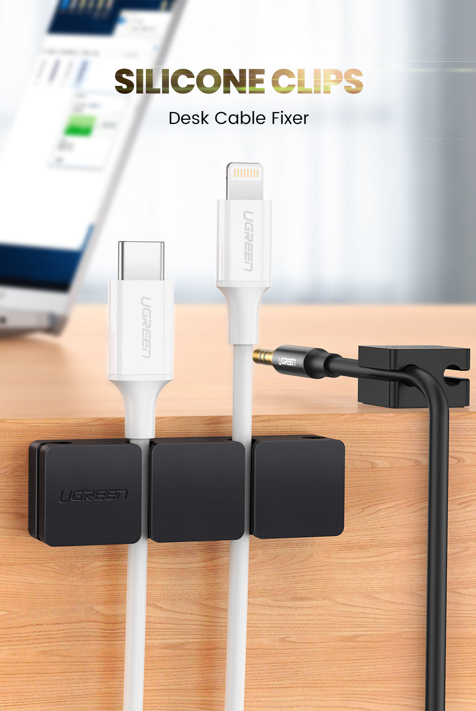 UGREEN 3+1 Silicone Cable Holder Clips