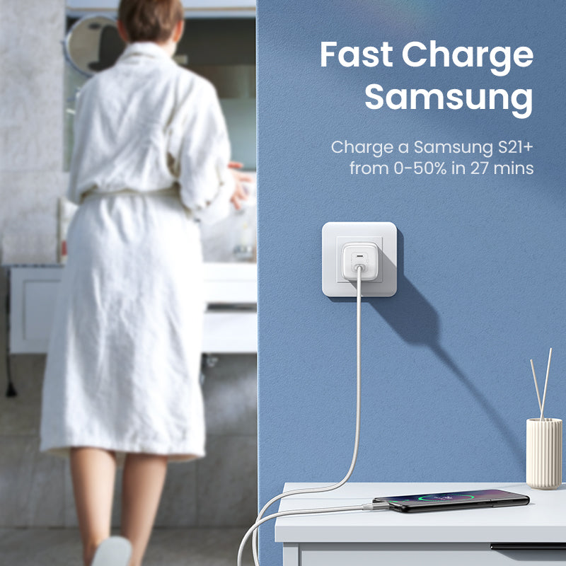 UGREEN GaN Nexode 45W Dual USB-C PD GaN Fast Charger (White)