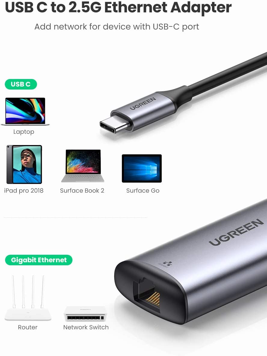 UGREEN USB-C to RJ45 2.5G Ethernet Adapter