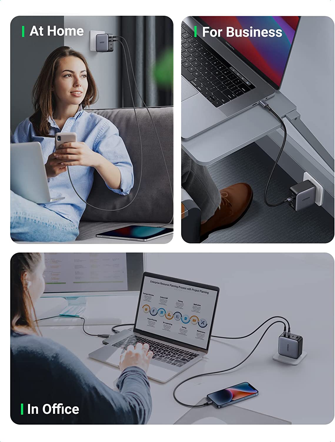 UGREEN 4-Port 100W 3C1A GaN Fast Charging Charger