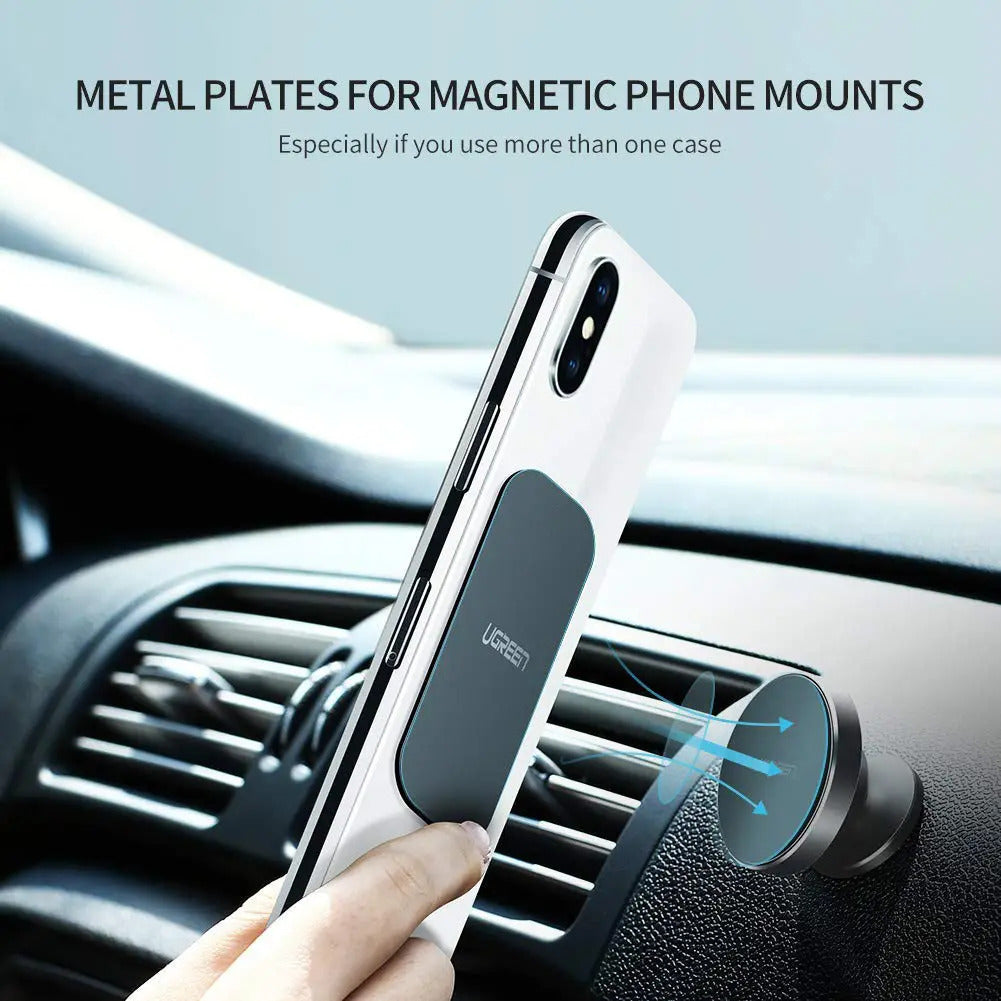 UGREEN Metal Plate for Magnetic Phone Stand 2 Pack Rectangular + Rounded