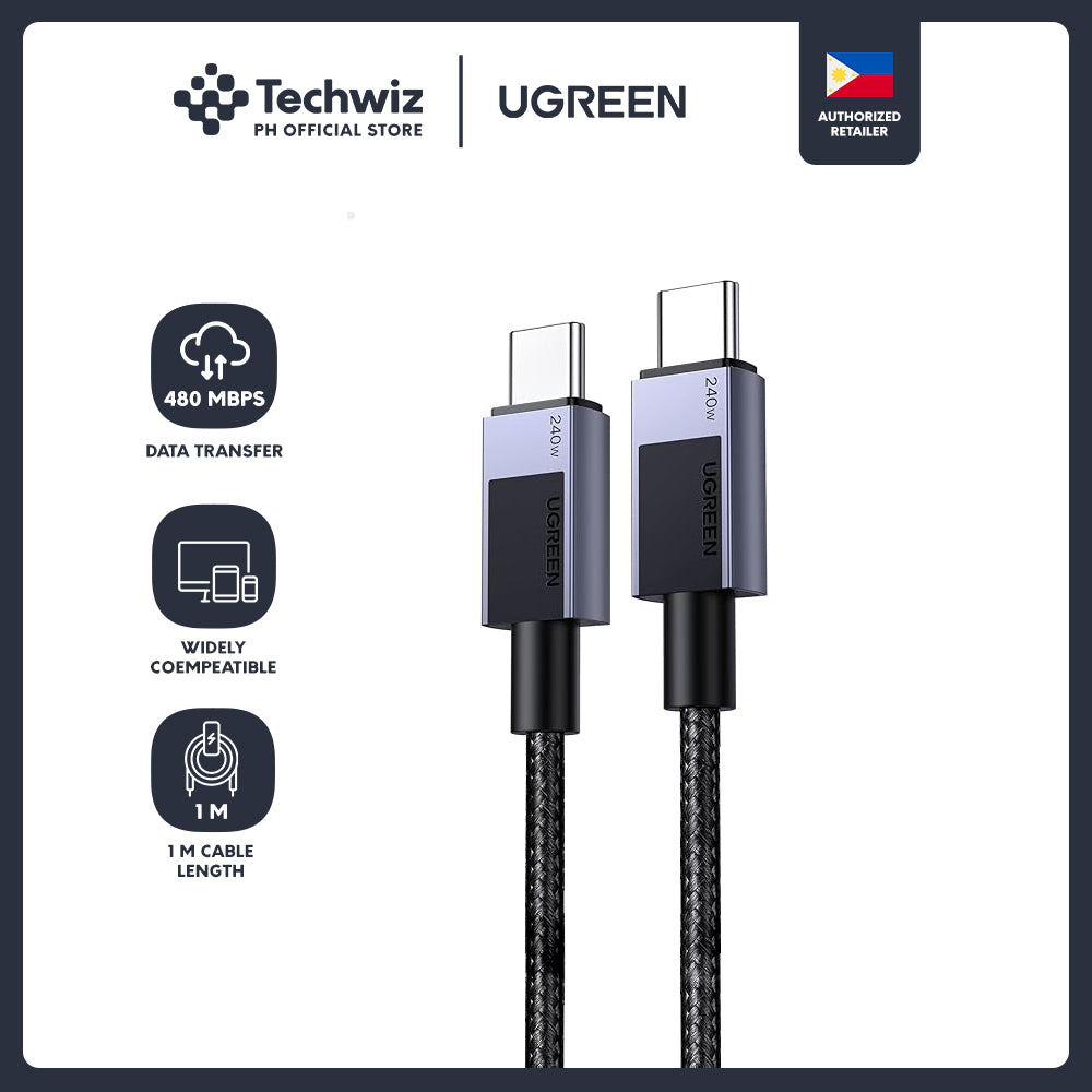 UGREEN USB-C to USB-C PD Fast Charging Cable Space Gray 1M-PH