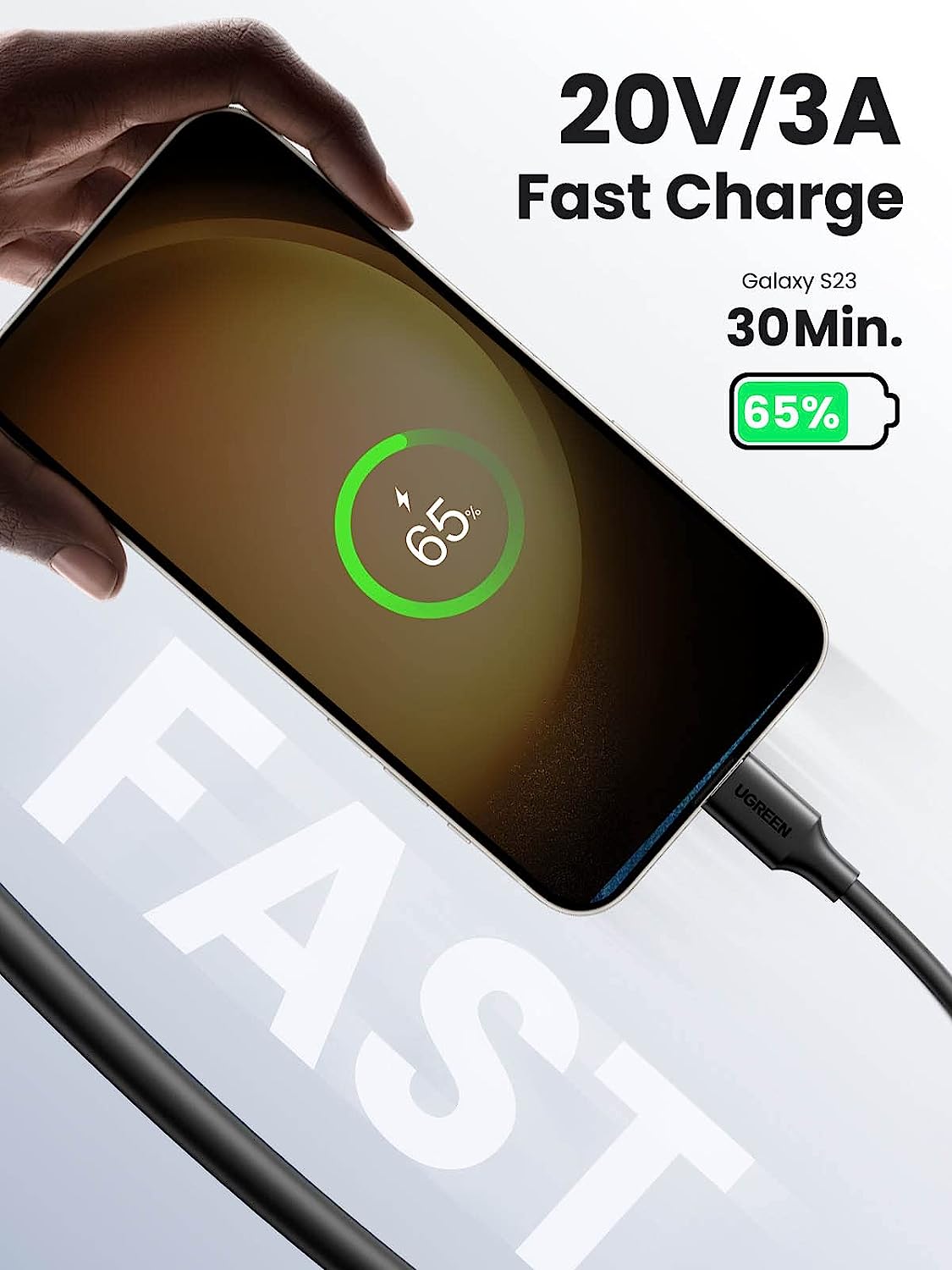 UGREEN USB-C Male to USB-C Male 2.0 Data and Charging Cable 3A for Samsung Android