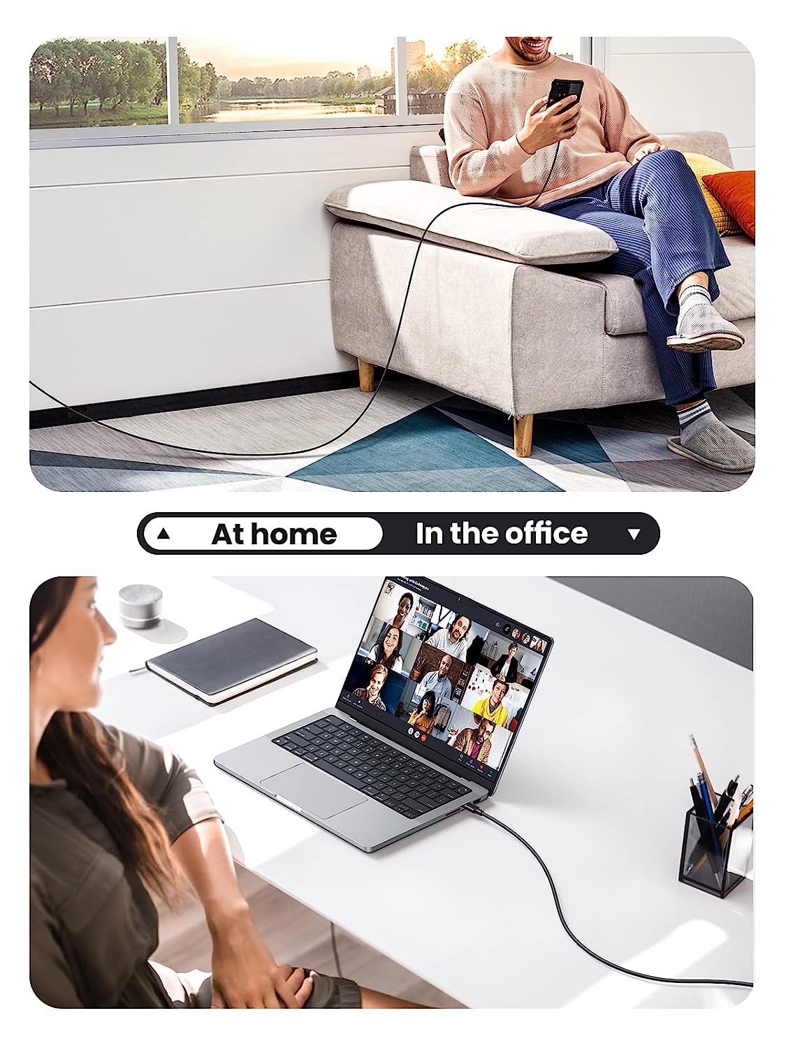 UGREEN USB-C Male to USB-C Male 2.0 Data and Charging Cable 3A for Samsung Android
