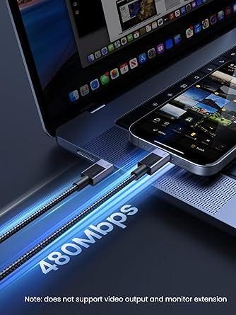 UGREEN USB-C to USB-C PD Fast Charging Cable Space Gray 1M-PH