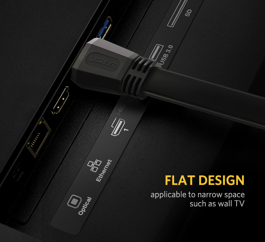 UGREEN HDMI 2.0 Flat Cable 4K 60 Hz for TV HD Monitor Projector - PH