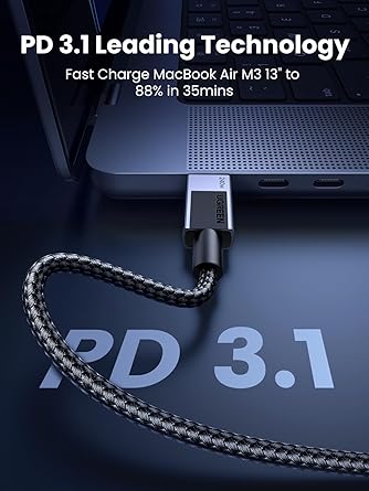 UGREEN USB-C to USB-C PD Fast Charging Cable Space Gray 1M-PH