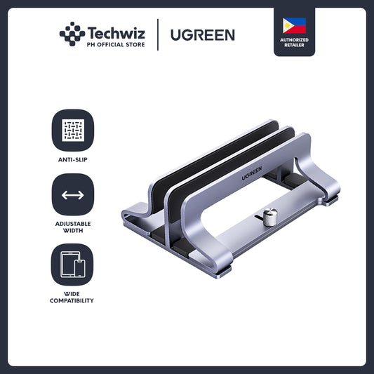 UGREEN Aluminum Vertical Laptop Stand Dual Slots / Aluminum Alloy Vertical Laptop Stand with Flexible Width