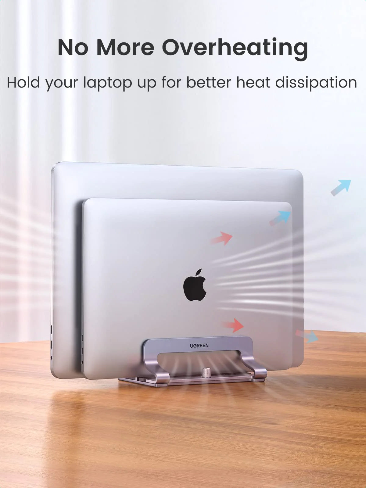 UGREEN Aluminum Vertical Laptop Stand Dual Slots / Aluminum Alloy Vertical Laptop Stand with Flexible Width
