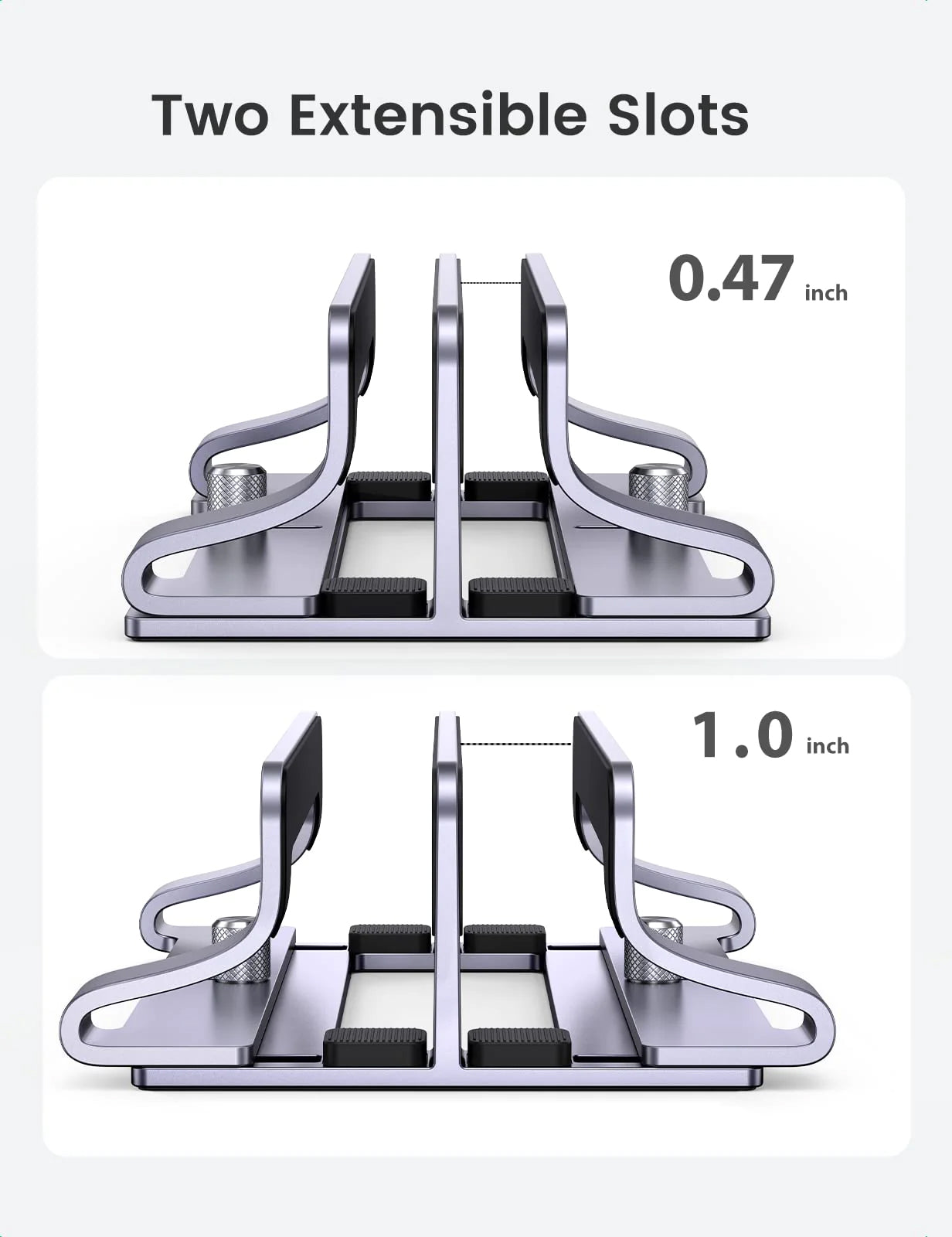 UGREEN Aluminum Vertical Laptop Stand Dual Slots / Aluminum Alloy Vertical Laptop Stand with Flexible Width