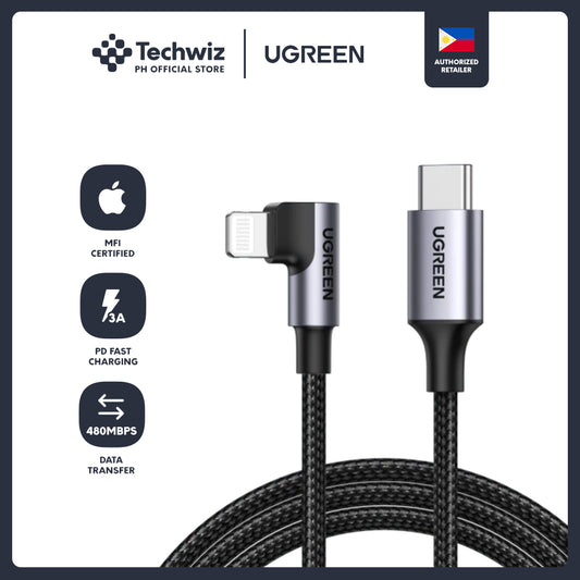 UGREEN Power Delivery PD Cable Apple USB C to Lightning MFi Certified Cable L-Shape 1M
