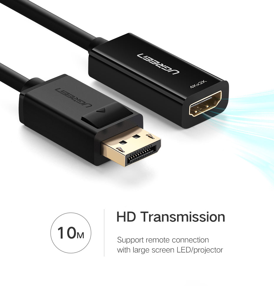 UGREEN 4K 1080P DisplayPort Male to HDMI Female Converter for Laptop Projector PC