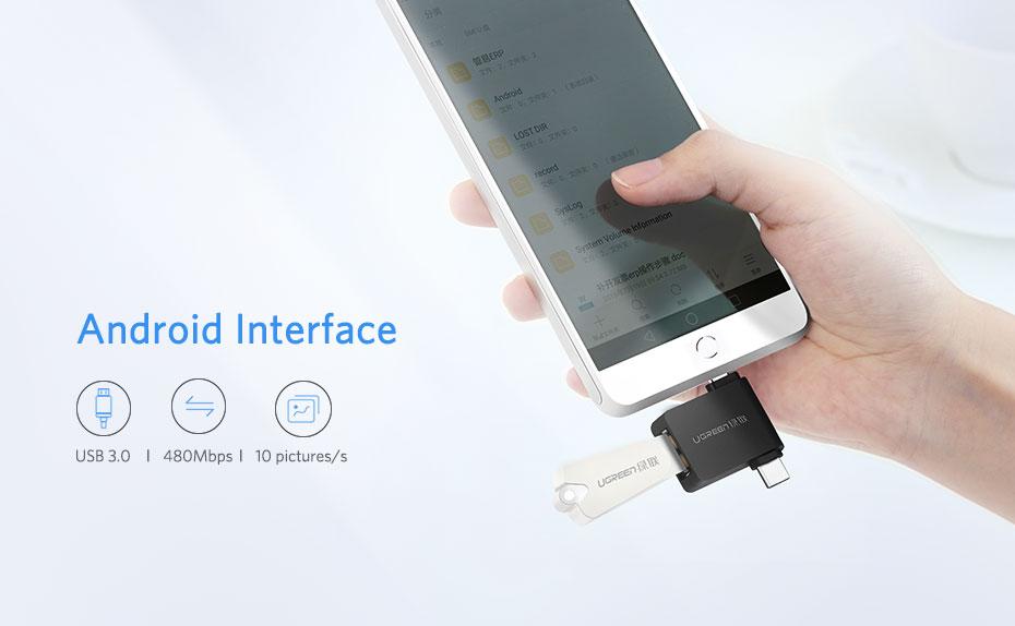 UGREEN USB 3.0 to USB-C + Micro-USB Adapter for Samsung Smartphone Android Syncing