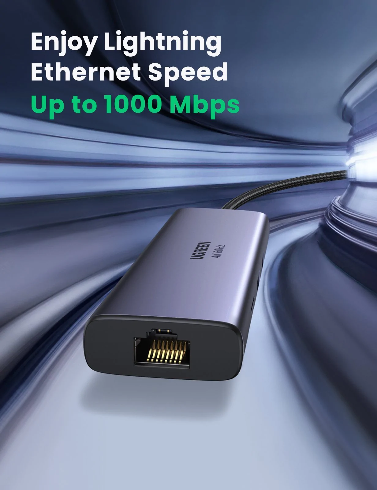 UGREEN USB-C Multifunction USB to HDMI Multiport Adapter with Ethernet Interface 7-in-1 USB Hub for Laptop