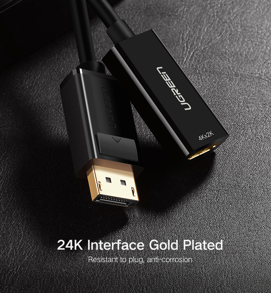 UGREEN 4K 1080P DisplayPort Male to HDMI Female Converter for Laptop Projector PC