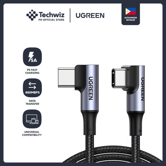 UGREEN Right Angle USB-C Cable 1m (Space Gray) - PH