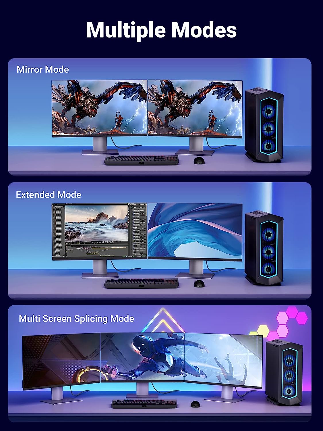 UGREEN DisplayPort Male to Male DP1.4 8K Round Cable ABS Shell 1.5 meter braided cable