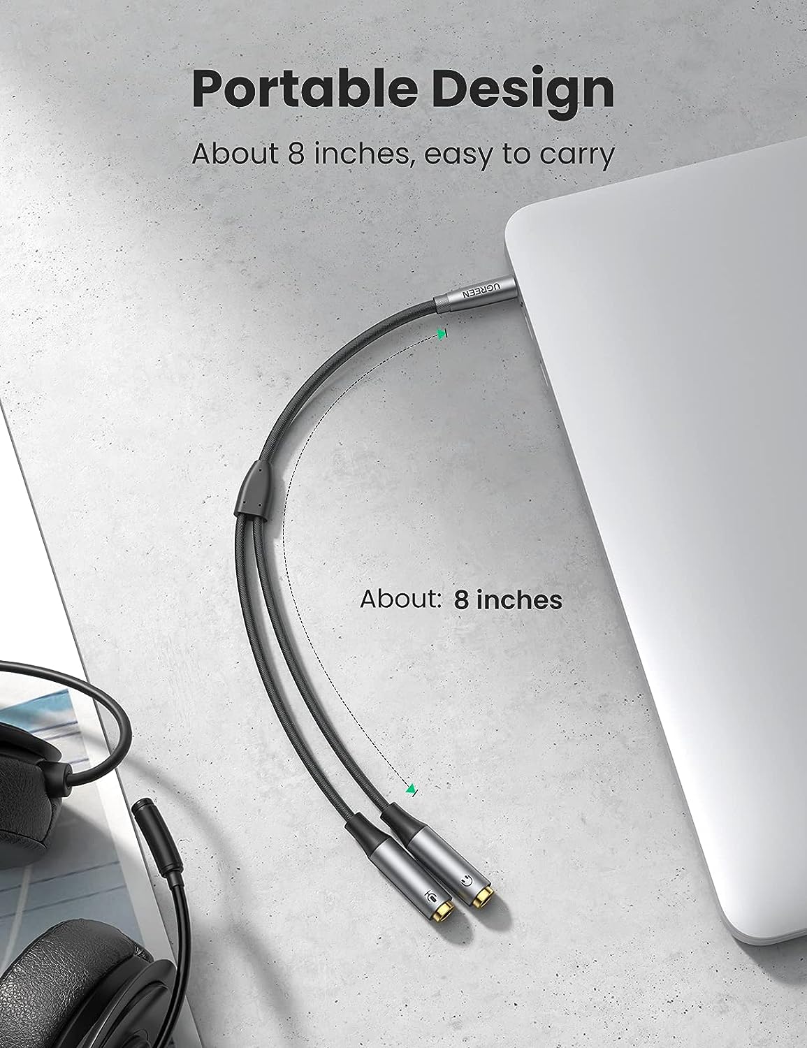 UGREEN 3.5mm Mic and Audio Female Y Splitter to 3.5mm Male Audio Adapter