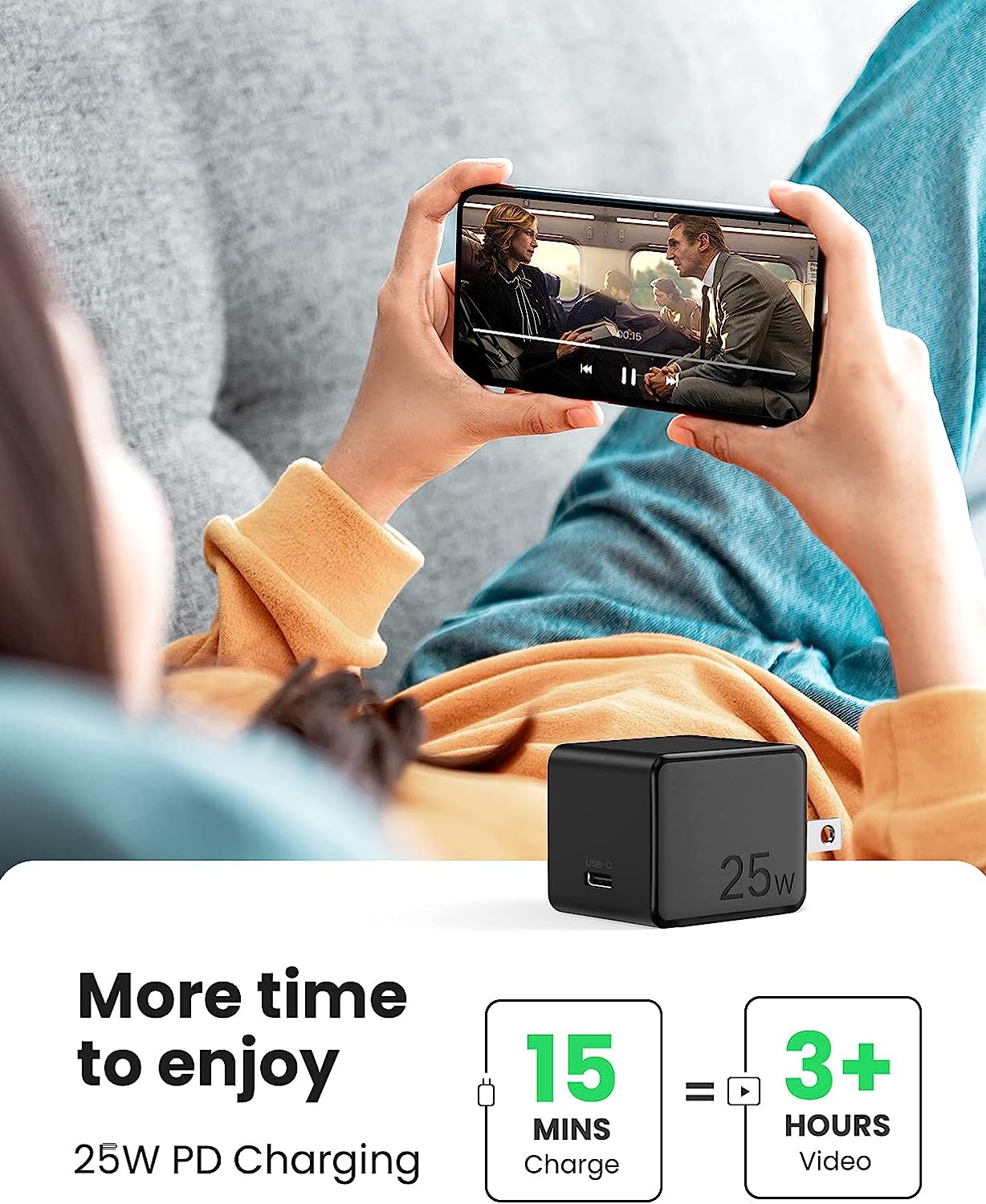 UGREEN 25W PD Super Fast Charger + 2M USB-C Charging Cable