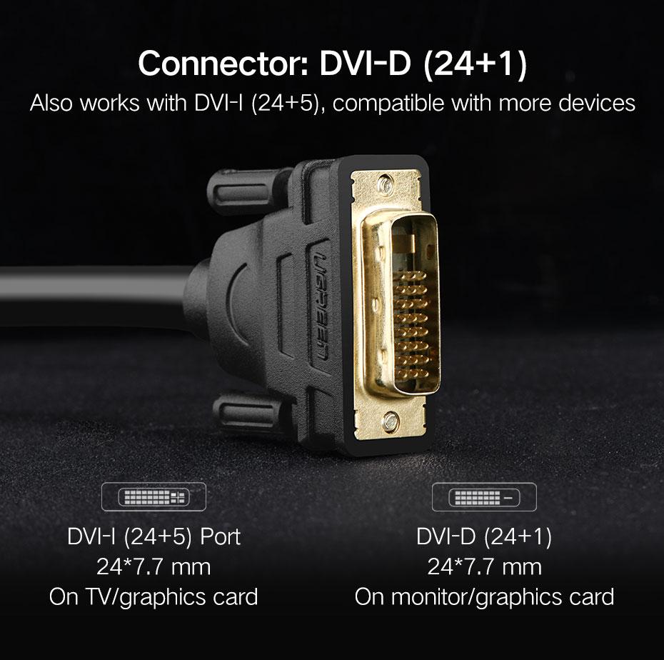 UGREEN DVI (24+1) Male to Male Cable