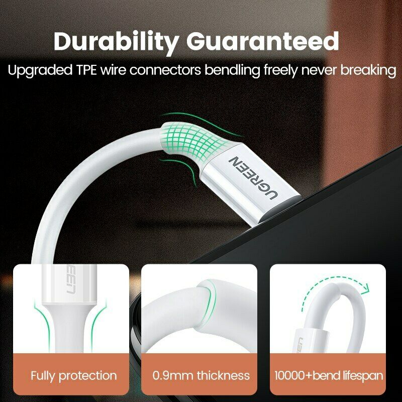 UGREEN USB MFi Certified Lightning cable with ABS case for Charging and Data Syncing