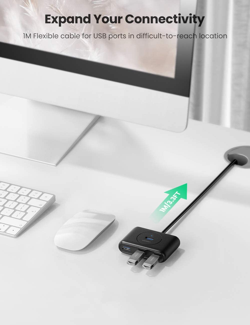 UGREEN USB 3.0 4 Port Hub Splitter with USB Type-C Power Port