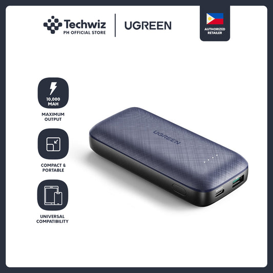 UGREEN 10000mAh Mini PD Fast Charging Power Bank USB-A+USB-C