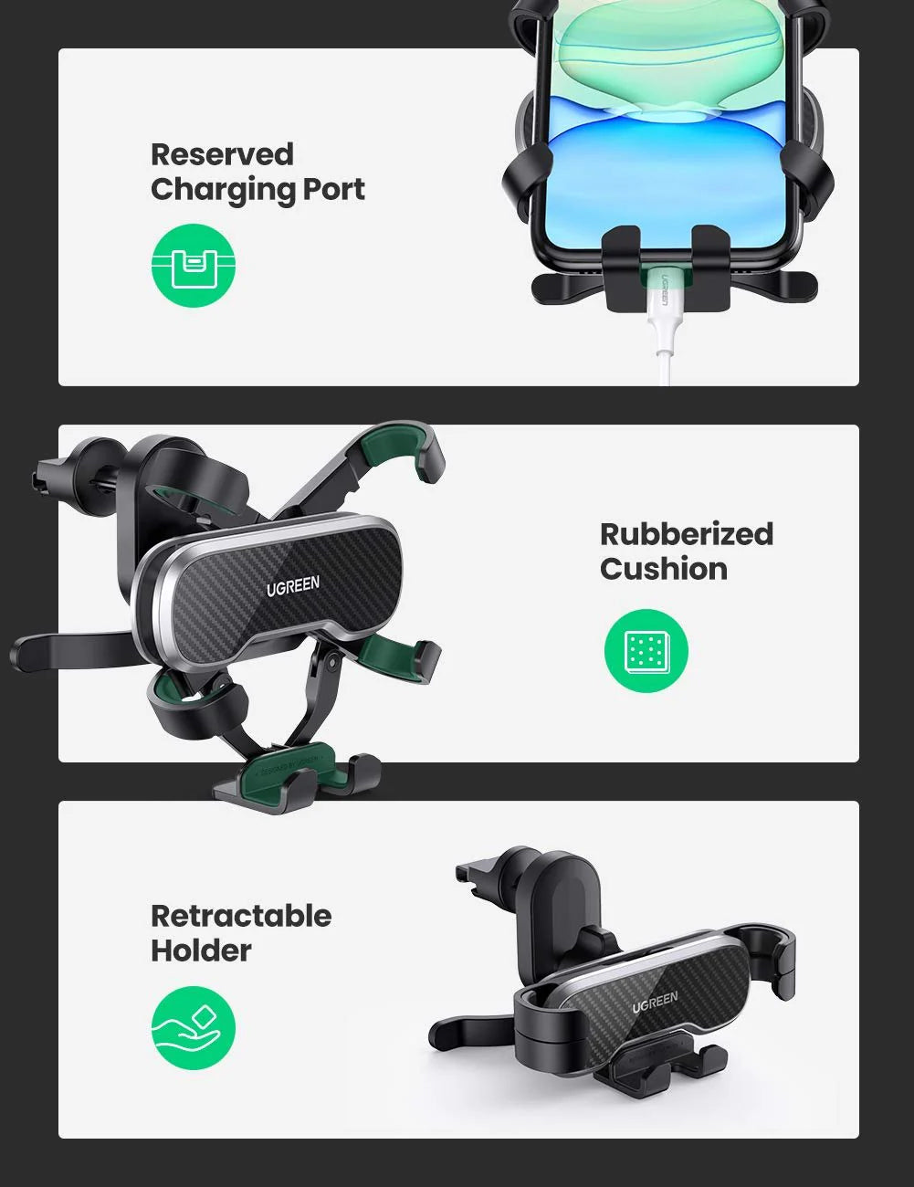 UGREEN Car Mount Air Vent Cell Phone Holder