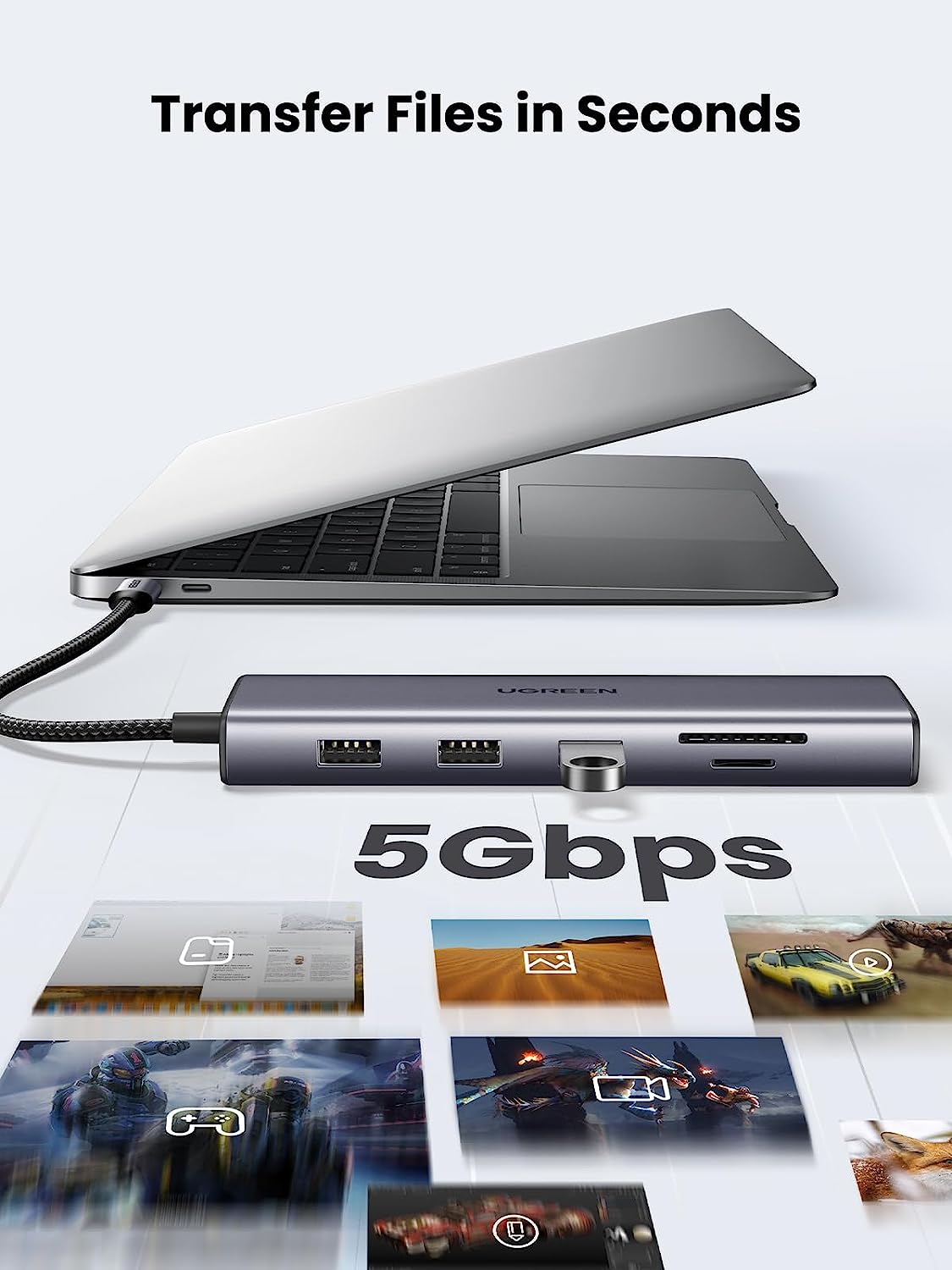 UGREEN USB C to HDMI 4k 30hz | VGA | 3x USB 3.0 | RJ45 | SD/TF | PD | 3.5mm 10 in 1 Hub