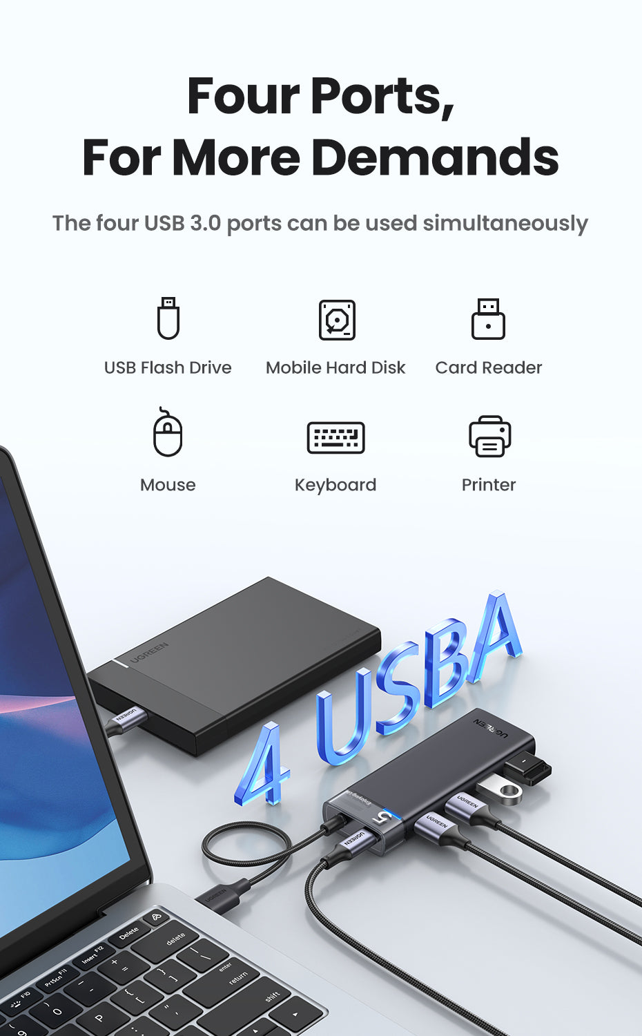UGREEN 4-Port USB-A Hub - PH