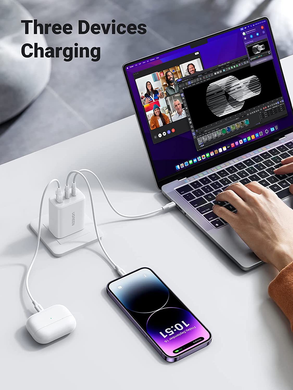 UGREEN 65W 2C1A Fast Charger (White) US