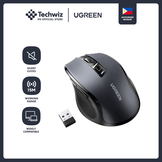 UGREEN Ergonomic Wireless Mouse 2.40G 4000DPI Silence Design