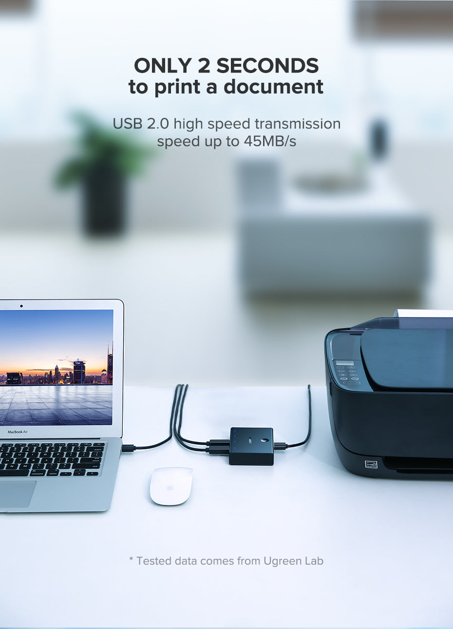 UGREEN USB 2.0 Sharing Switch 4x1 (Black) - PH