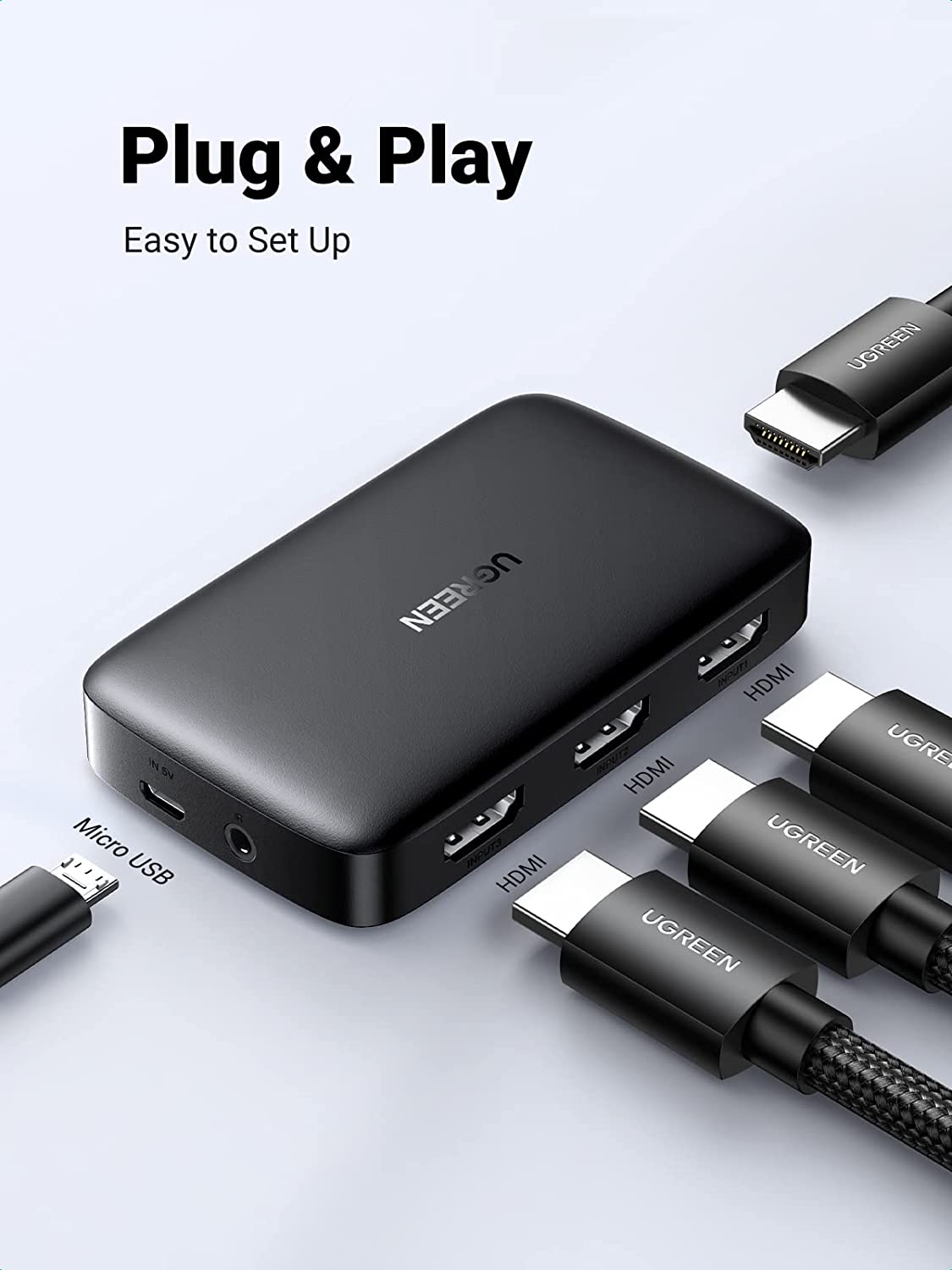 UGREEN 4K 3 In 1 Out HDMI Switcher