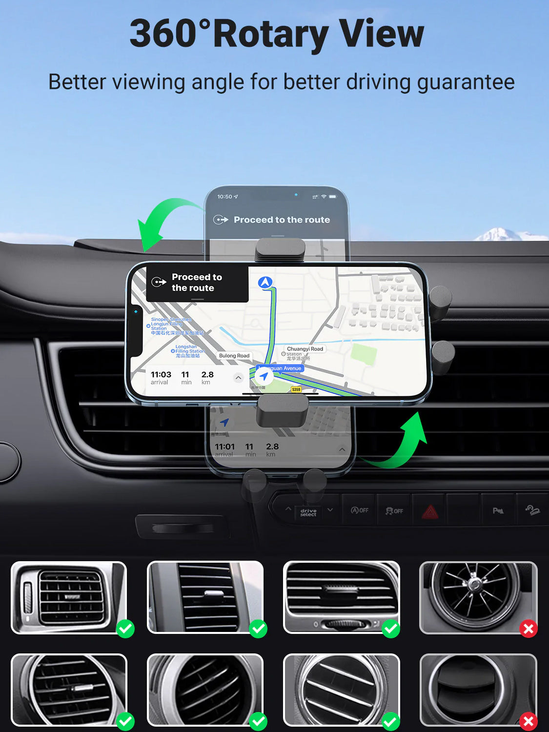 UGREEN 15W Automatic Induction Wireless Charging Phone Mount Holder