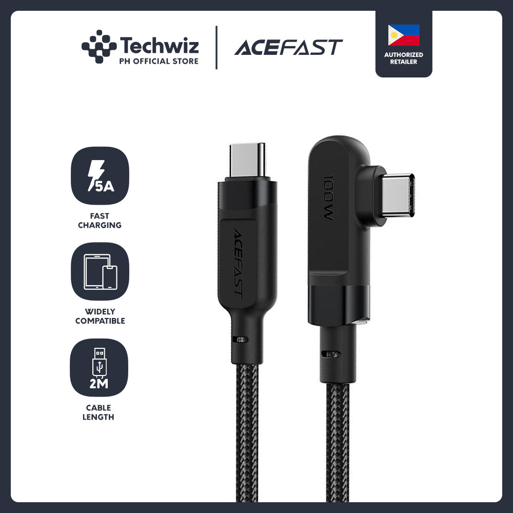 ACEFAST C5-03 USB-C to USB-C 100W Right Angled Aluminum Alloy Charging Data Cable