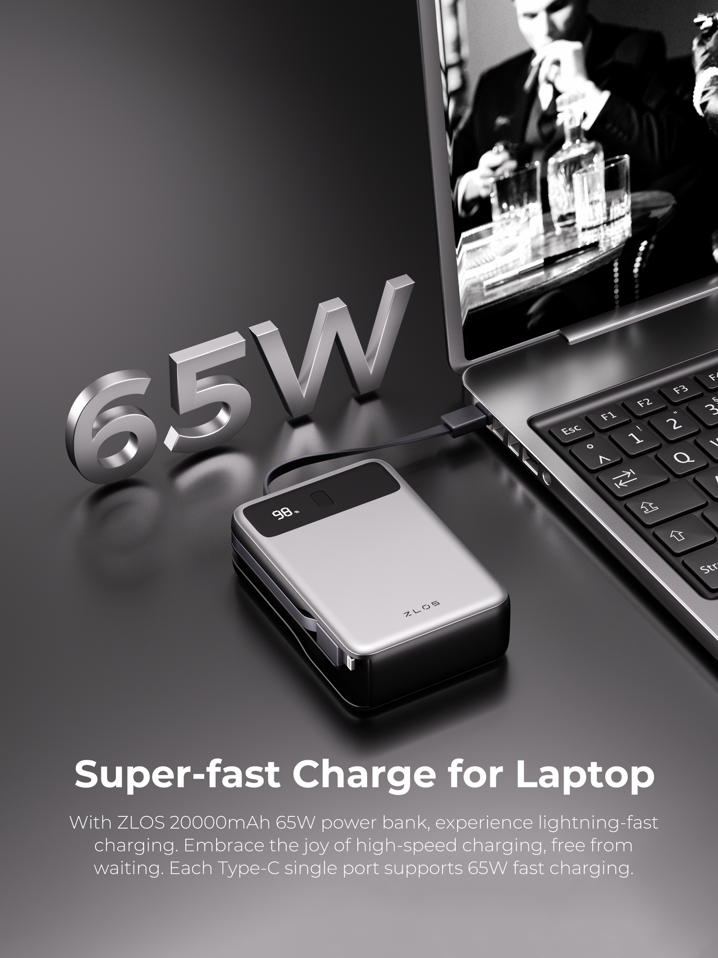 ZLOS MB20 20000mAh 65W Fast Charging Power Bank - PH
