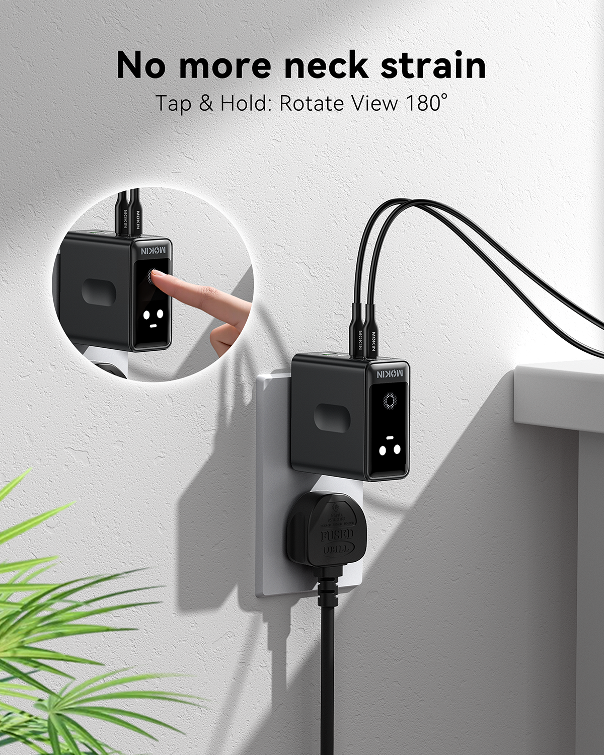 MOKiN 140W Laptop Charger(4-Port,PD3.1) with Smart Display - PH